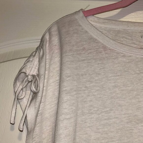 Talbots Cinched Shoulder Tie Bateau Neck Tee - White woman's size XLP - Picture 4 of 8